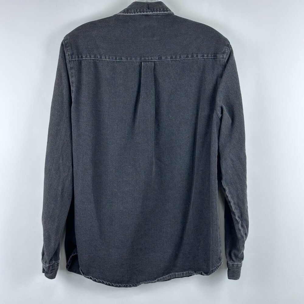 Zara Men's Relaxed Fit Button Down Denim Long Sleeve Shirt - Picture 5 of 6